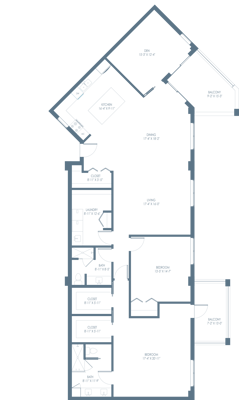 Architectural floor plan layout with room dimensions