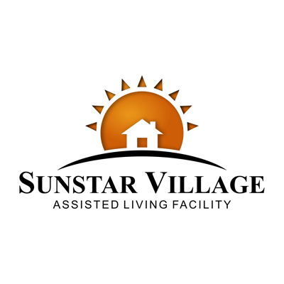 Logo for Sunstar Village LLC featuring a sun and house