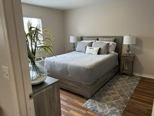 Bright and cozy private resident room with a bed