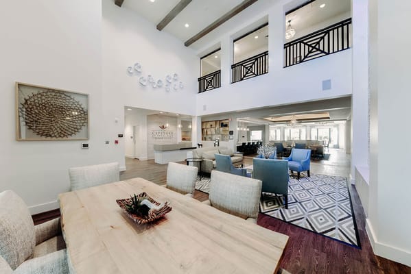 Interior common area with stylish furniture and decor