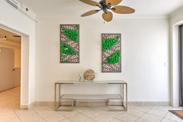 Interior view of a common area with decor