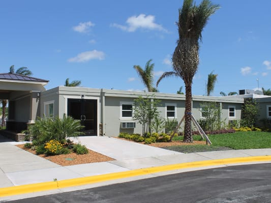 Exterior view of Walton Place facility entrance