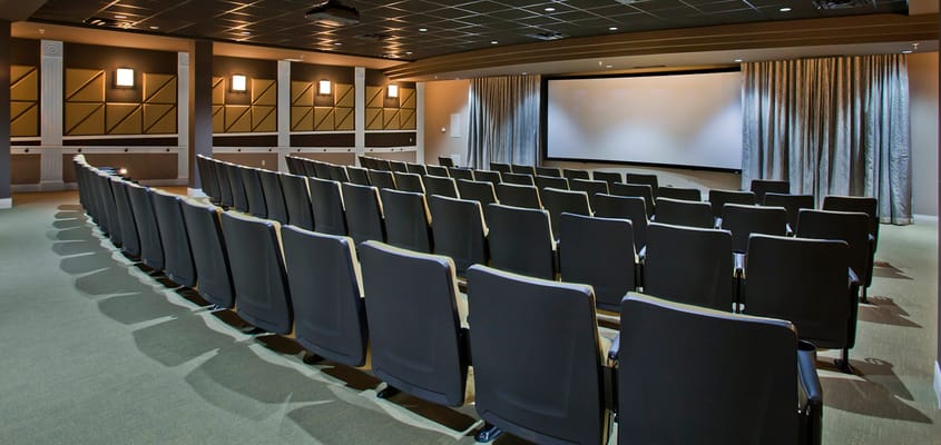 Interior view of a theater-style common area