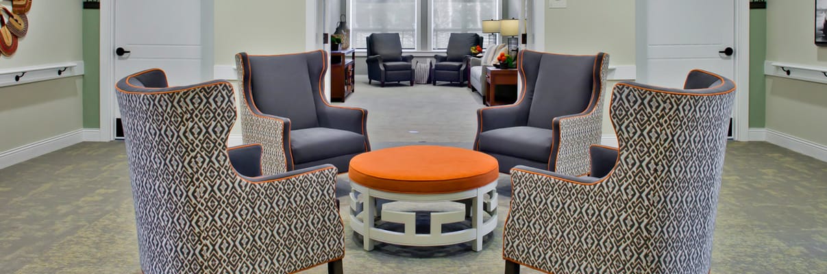 Comfortable seating area in a shared common space