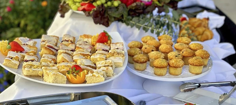 A delicious assortment of desserts displayed elegantly