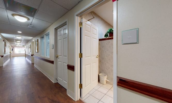 Interior hallway with a spa entry