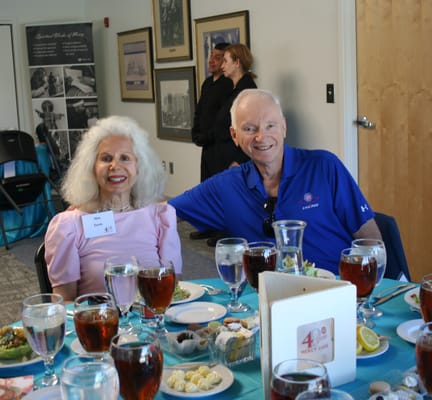 Residents enjoying a meal in a dining area