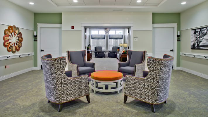 Comfortable seating area in a modern facility interior