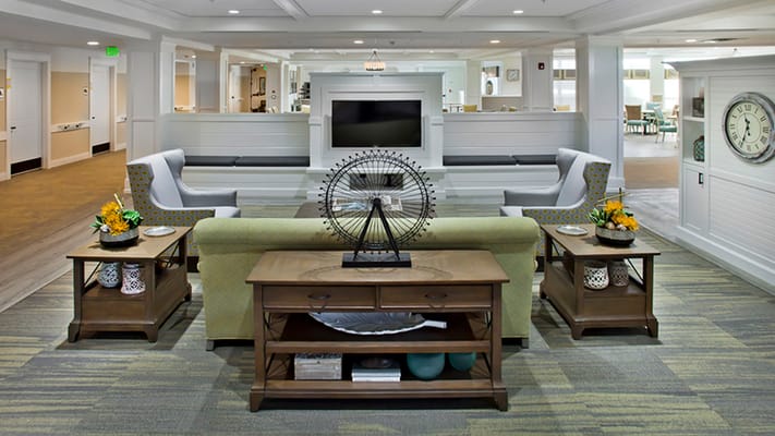 Interior common area with seating and decorations