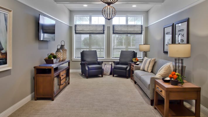 Comfortable common area with seating and decor