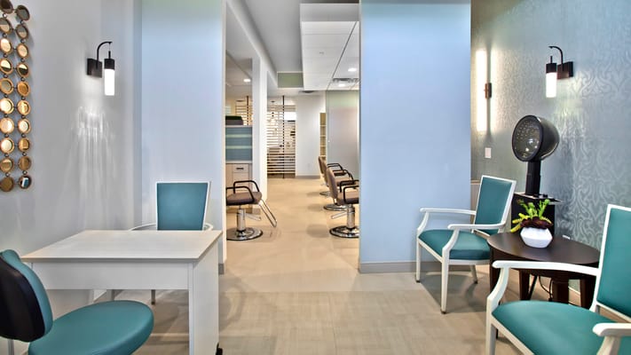 Bright interior of a beauty salon area