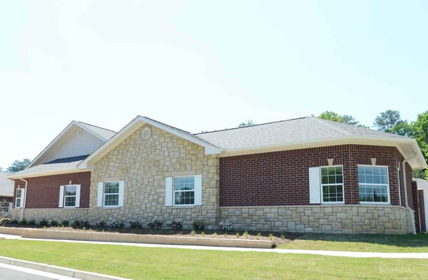 Exterior view of a senior living facility building