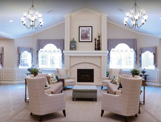 Common area in a well-decorated lounge