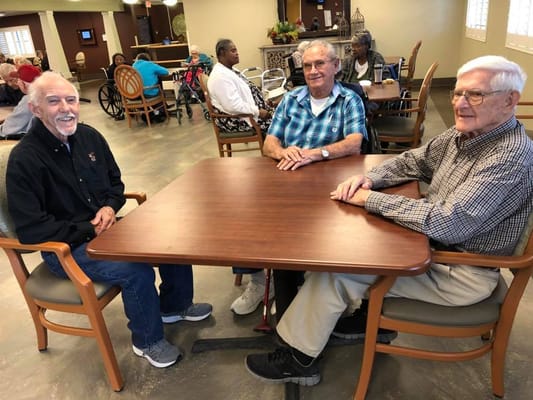 Residents socializing in a common area.
