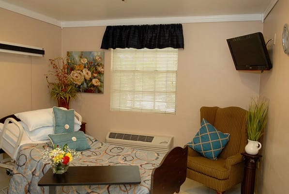 Comfortable resident room with decorative touches