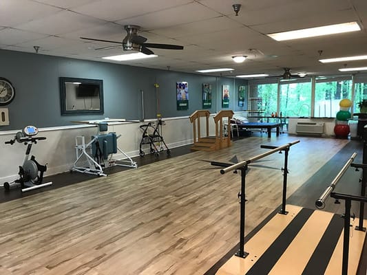 Rehabilitation room with exercise equipment