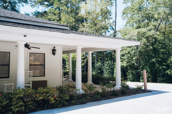 Front porch area of a senior living facility