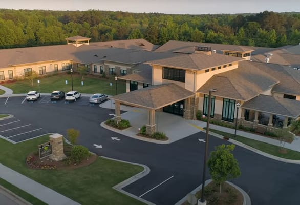 Aerial view of The Birches at Villa Rica facility entrance