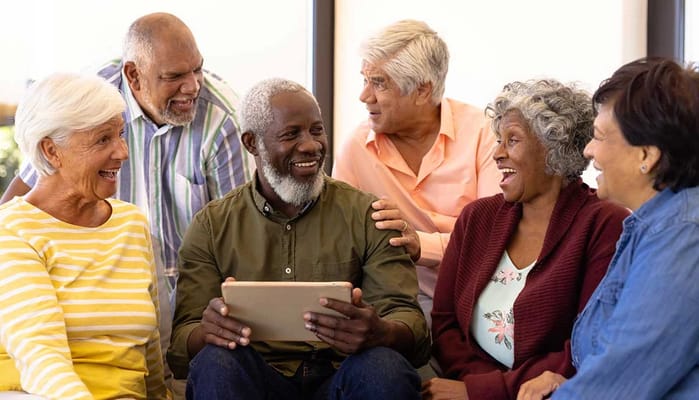 Residents engaging in an activity together