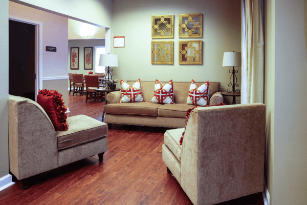 Cozy common area with seating and decor