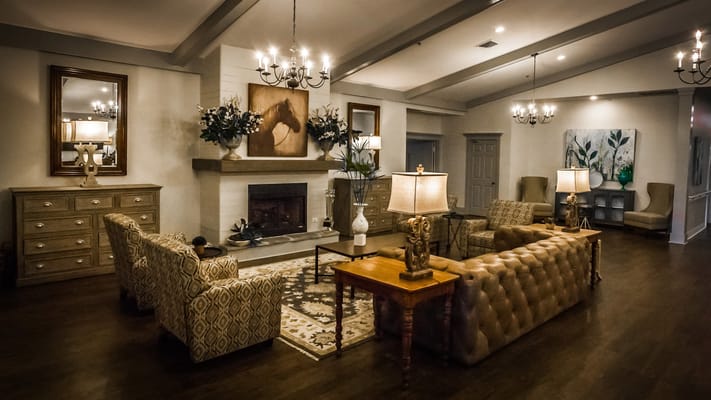 Cozy common area with seating and decor