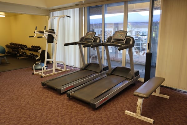 Interior view of a fitness area with equipment