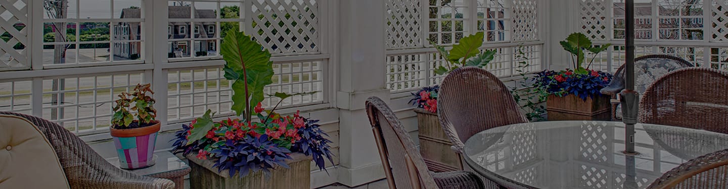 Decorated common area with plants and seating