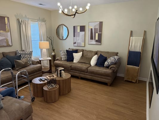 Cozy common area with comfortable seating and decor