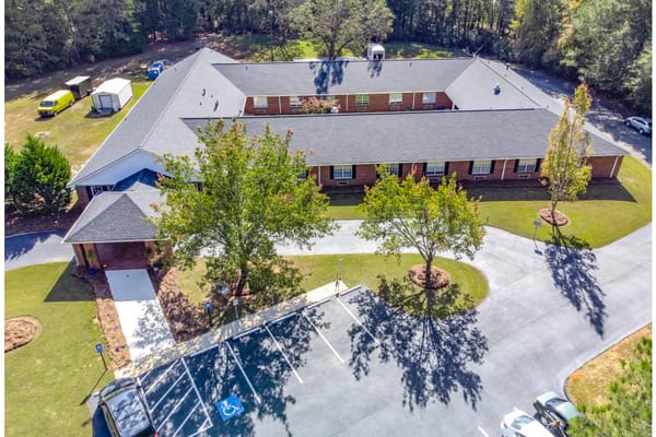 Aerial view of the Haven Memory Care building and surrounding area