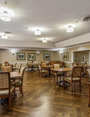 Interior dining area with tables and chairs
