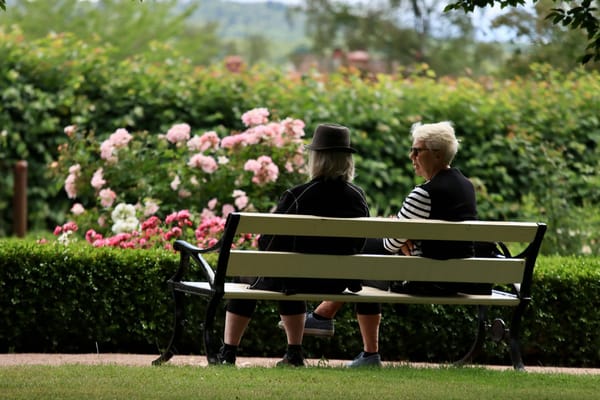 Residents enjoying a peaceful moment in the garden