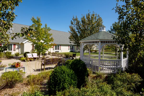 Outdoor area with gazebo and seating