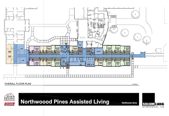Architectural floor plan of Northwood Pines facility