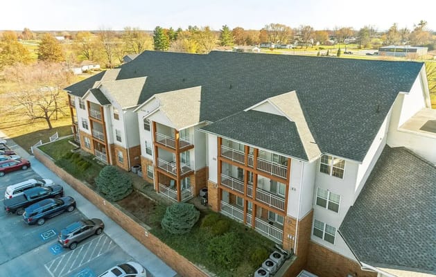 Aerial view of the Pennsylvania Place facility exterior