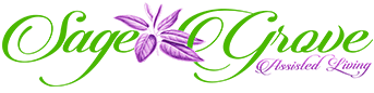 Sage Grove Assisted Living logo with floral design