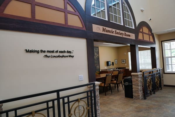 Interior view of the Muncie Society Room at Lincolnshire Place