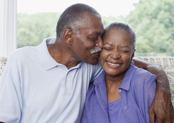 Seniors sharing a joyful moment together