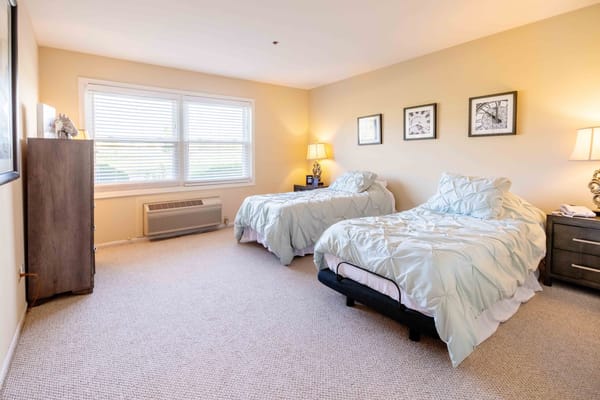 Bright and comfortable resident room with two beds