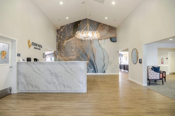 Bright reception area with modern decor