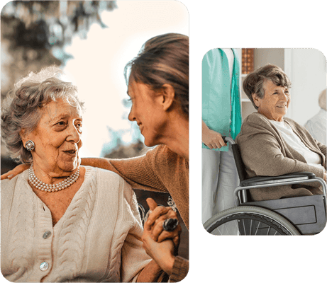 Residents engaging with staff in a nurturing environment