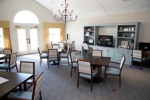 Interior view of a common area in a senior living facility