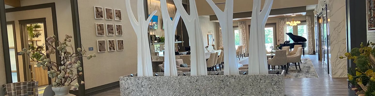 Interior common area with modern decor and seating