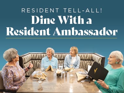 Residents enjoying a dining experience together
