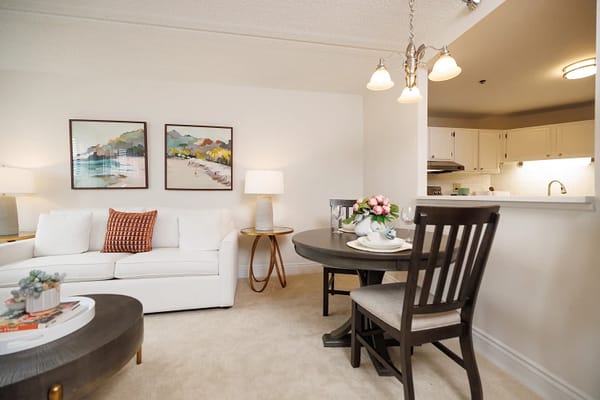 Bright and cozy interior of a resident's room