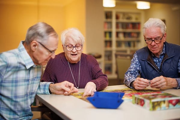 Residents enjoying a game during an activities session