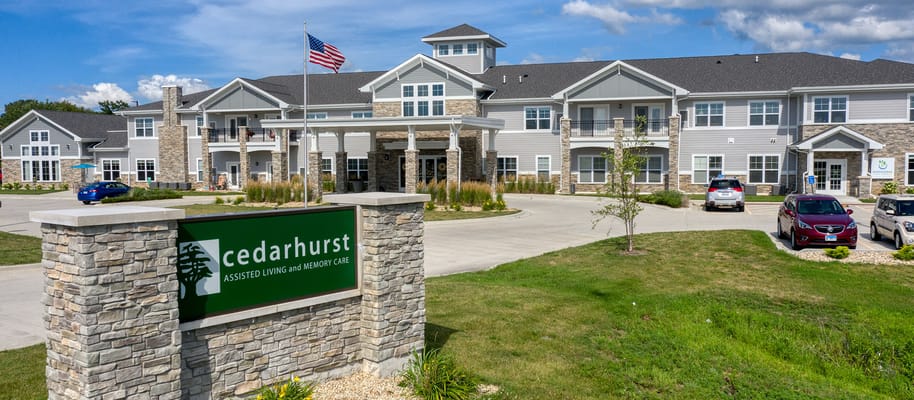 Exterior view of Cedarhurst assisted living facility
