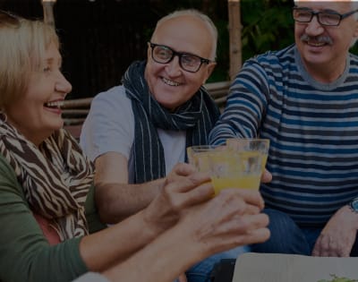 Residents enjoying drinks and laughter together