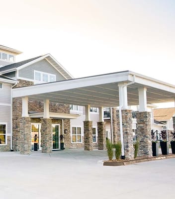 Exterior view of the facility with portico