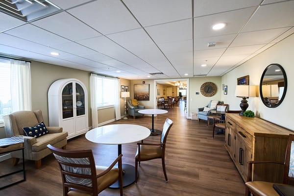 Common area with seating and dining tables