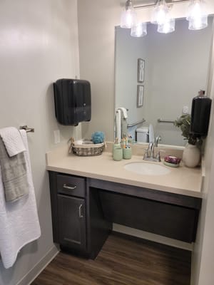 Clean and modern bathroom sink area